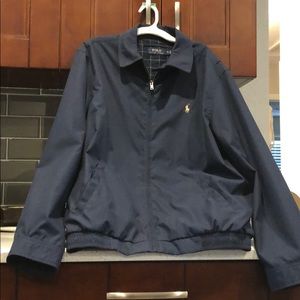 Men’s polo jacket. Size medium.  Blue.
